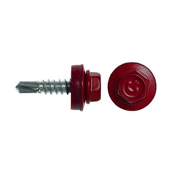 Саморез кровельный 4,8х35 RAL 3005 винно-красный (10 шт), ГОСКРЕП